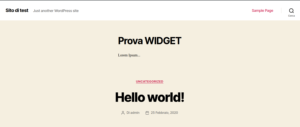Prova area widget wordpress